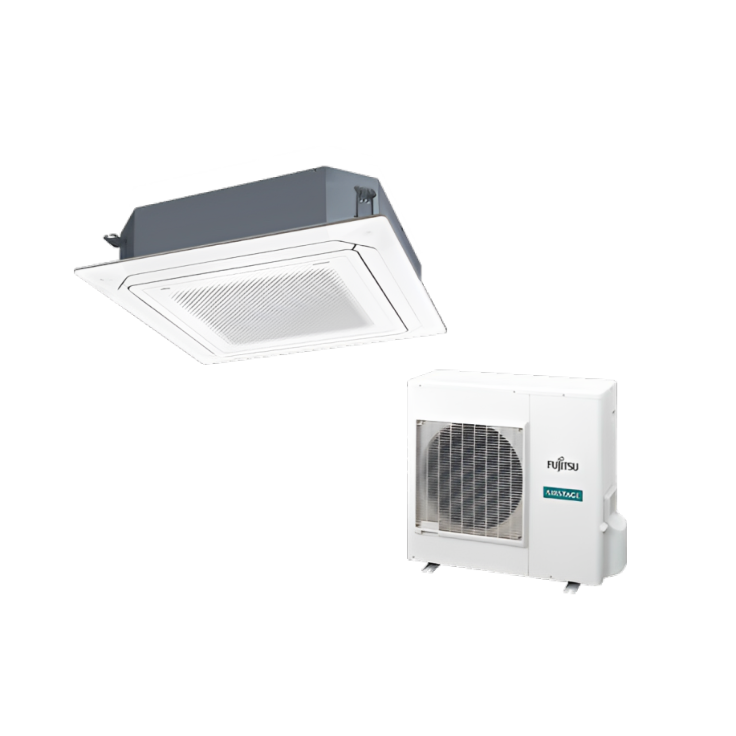 Fujitsu 18RGLX, RGLX Series 18000 BTU Large Ceiling Cassettes Ductless Heat Pump with Cassette Grille, up to 21.4 SEER.