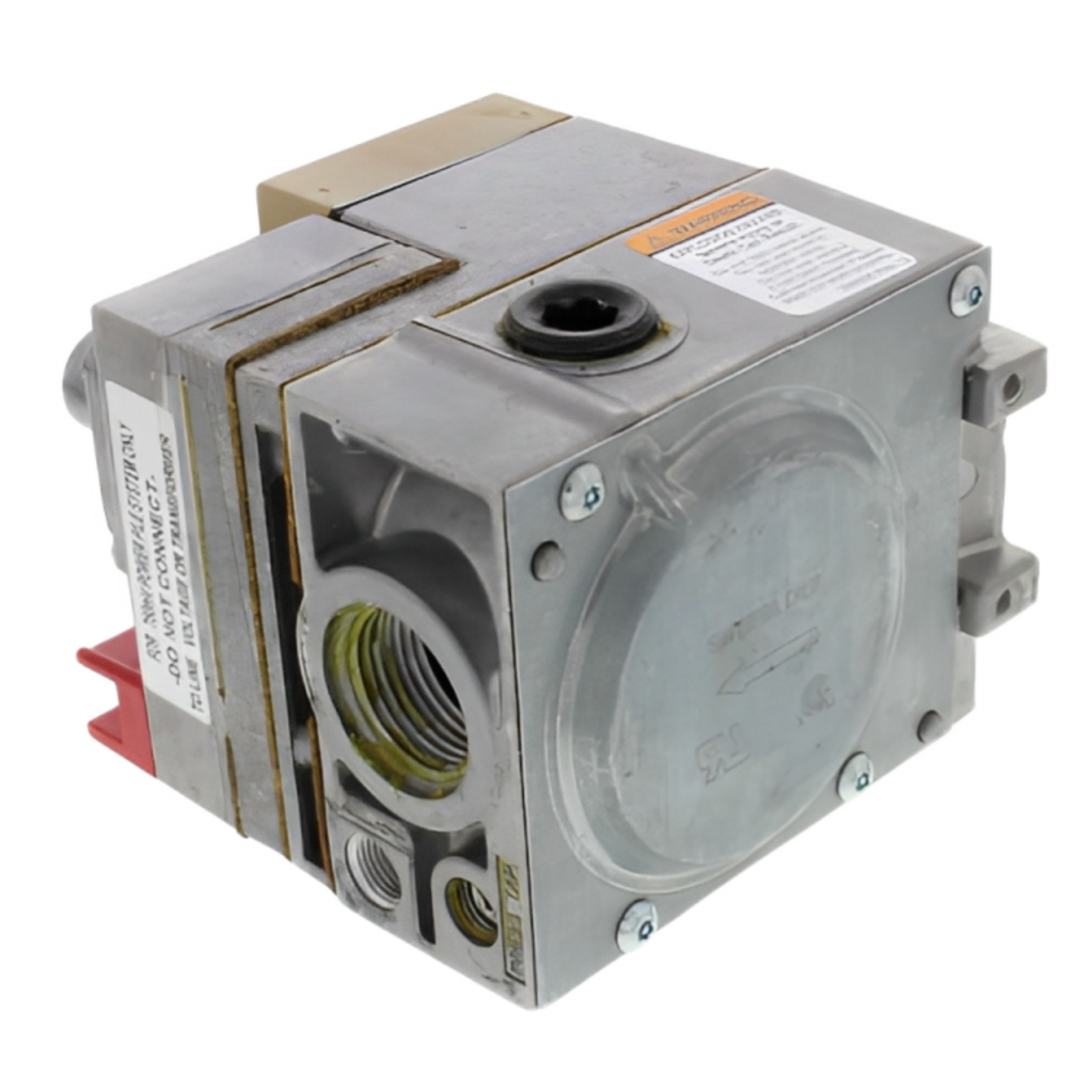 VS820A1054 Honeywell Home Millivoltage Standard Opening Gas Valve. 750mV , 3/4 x 3/4" with 1/2" side outlets. Set 3.5" WC. Max Capacity 425,000 BTU/hr