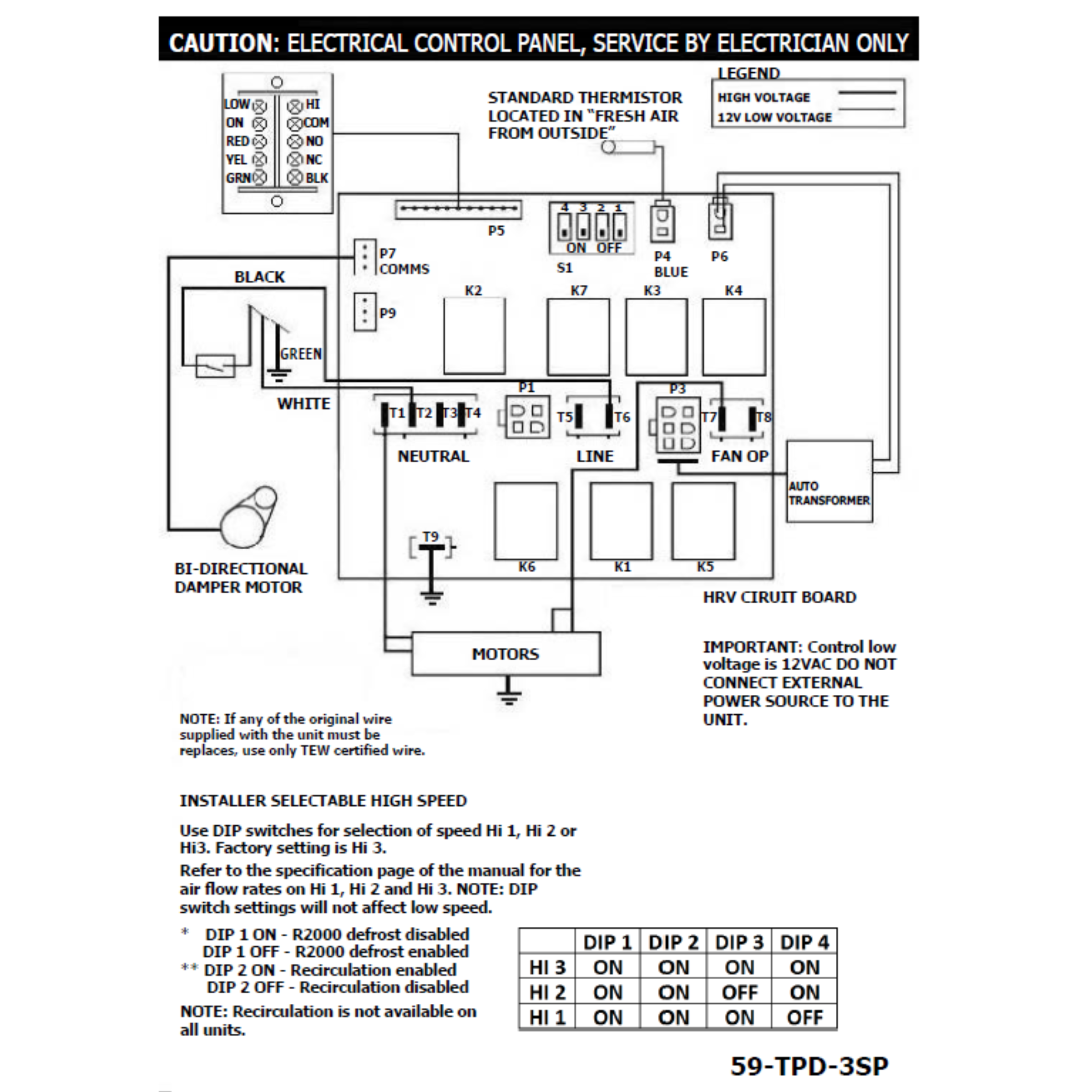 RNC205 Lifebreath Residential Heat Recovery Ventilator (HRV), 179 CFM, 120 V, Frequency 60 Hz