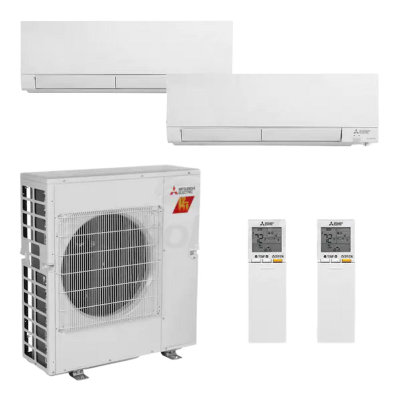 Mitsubishi 2-Zone 17 SEER Mini Split Ductless Heat pump Air Conditione