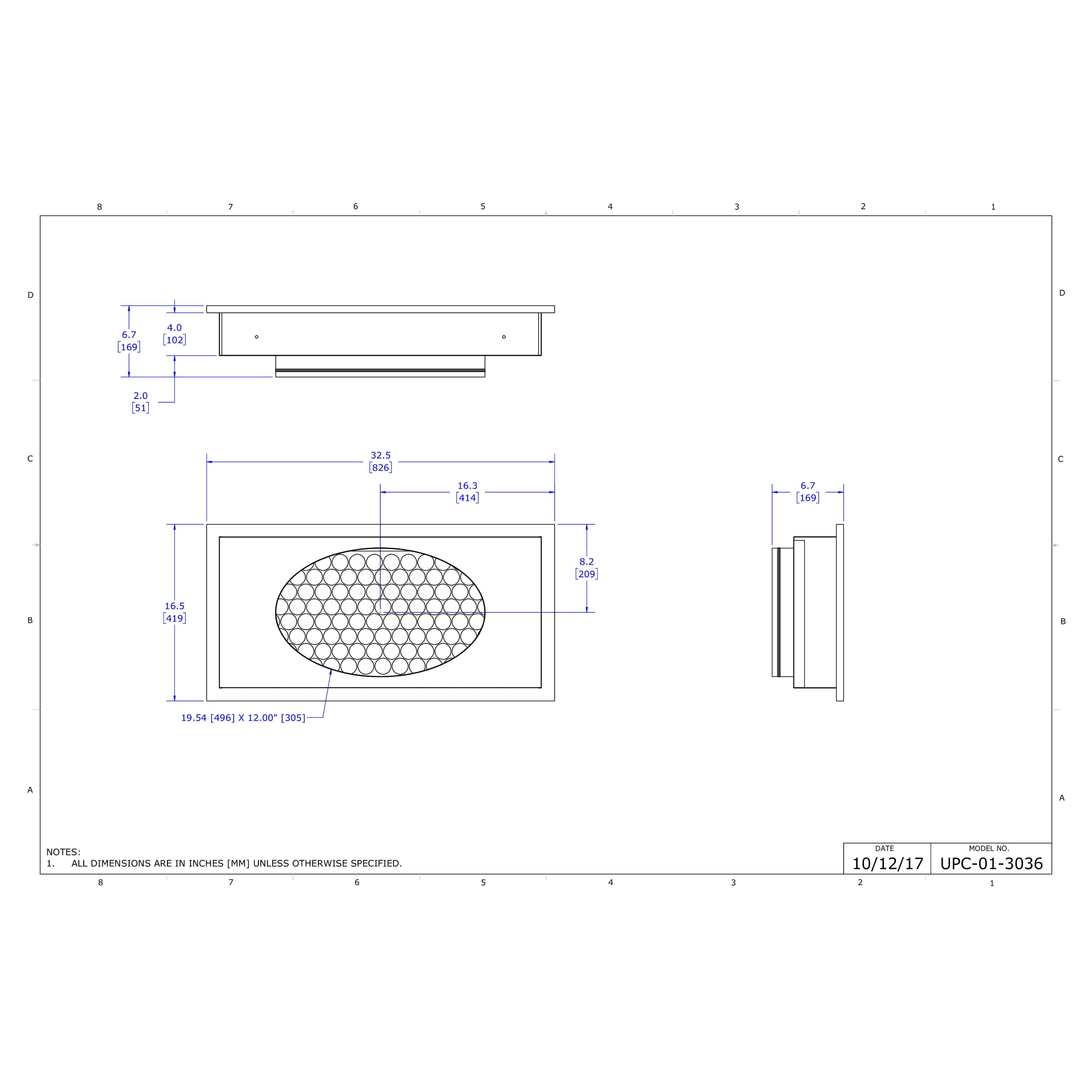 UPC-01-3036 Unico Duct System Return Air Box with Filter and Grille for 3036, Filter Size  14" x 30"