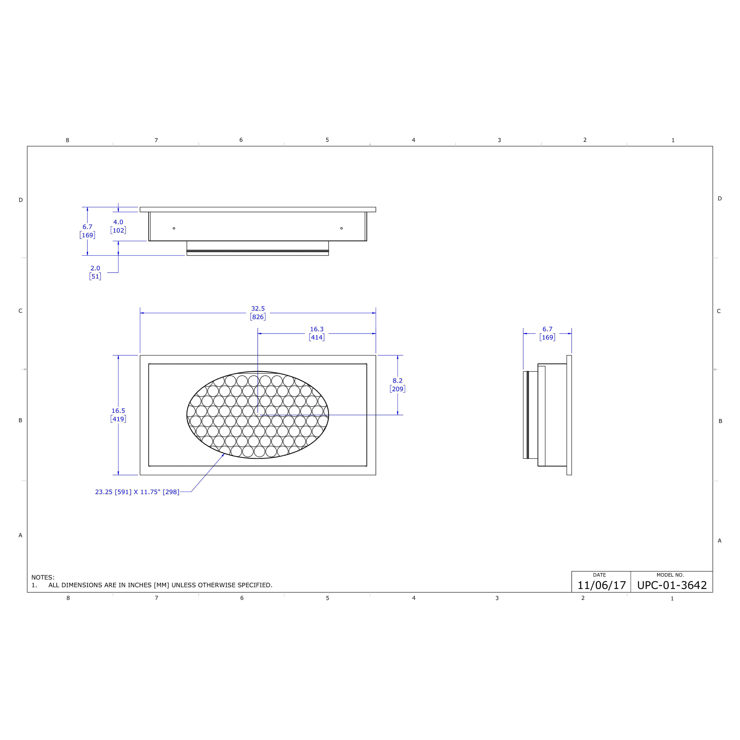 UPC-01-3642 Unico Duct System Return Air Box with Filter and Grille Fits 3642, Filter Size 14" x 30"