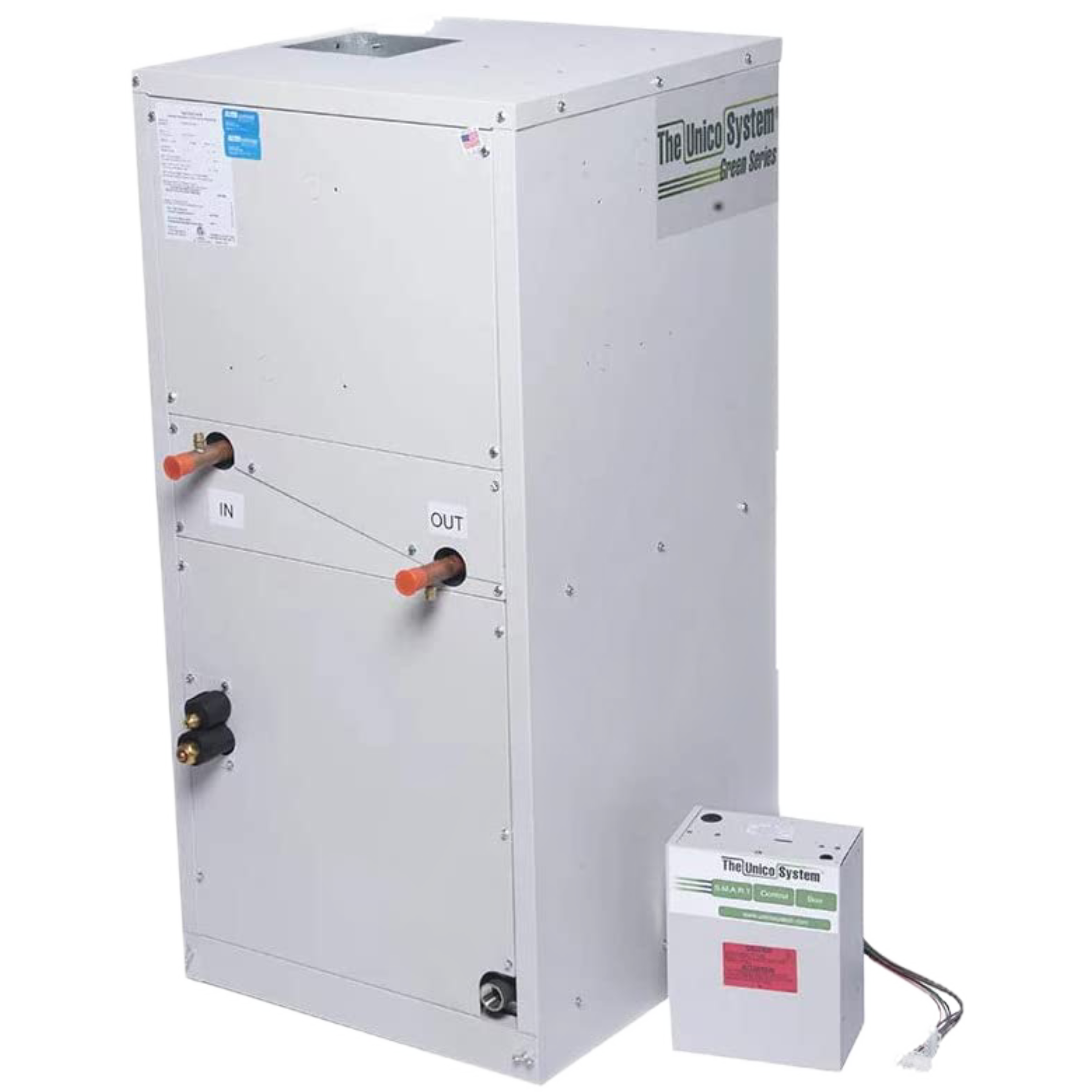 V2430B-1EC2EH Unico V-Series 2430 Model Vertical Air Handler Unit 2.0 - 2.5-Ton, 30,000 BTU/hr, 208/230 Variable Speed, AC/Heat Pump Coil, 4-Row with R410A TXV with Hot Water Coil