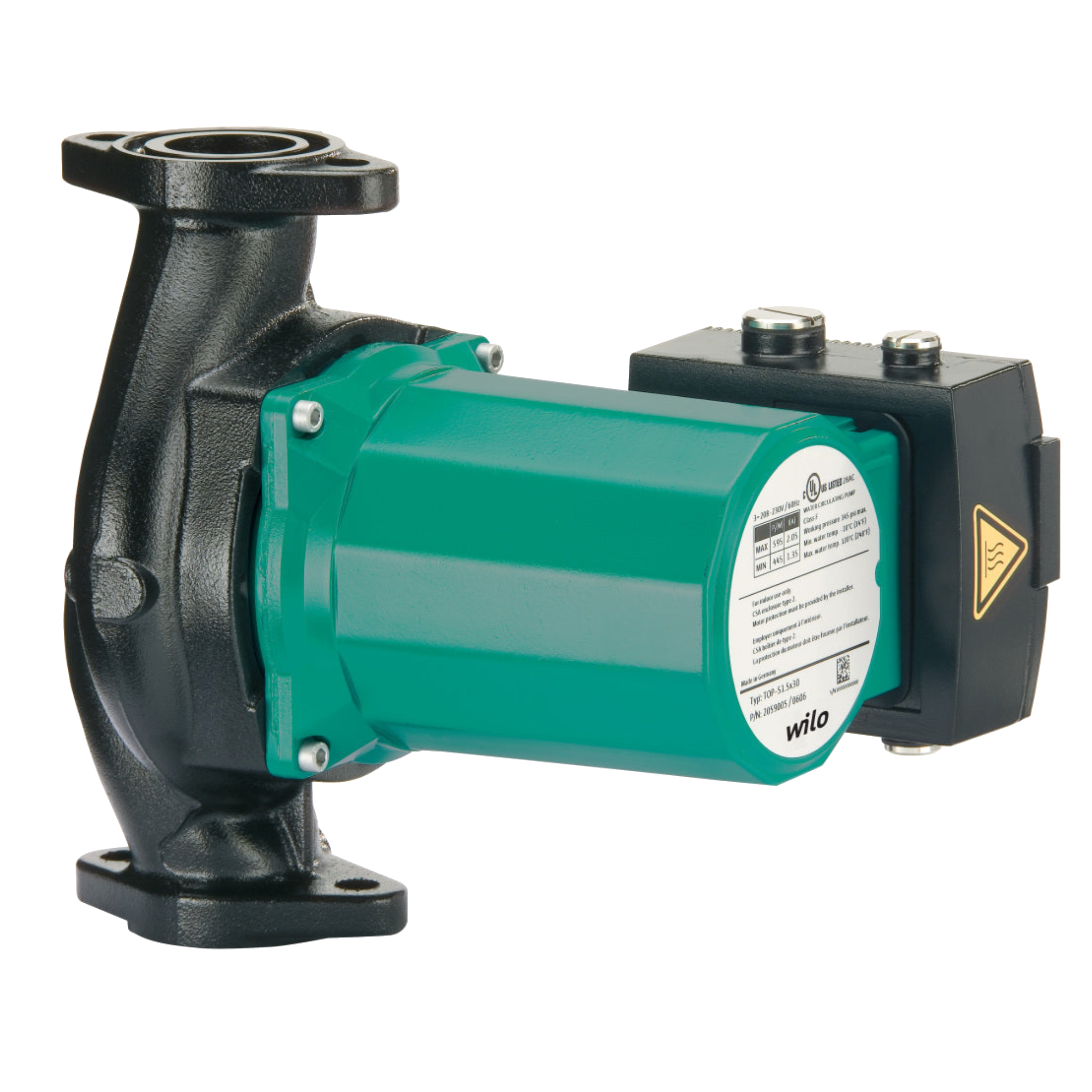 Top S 1.25x35 Wilo Top S Series 2-Speed Residential Circulating Pump, 1/4 HP, Max Flow 48 USGPM, 145 psi, 115V/60Hz/1Ph