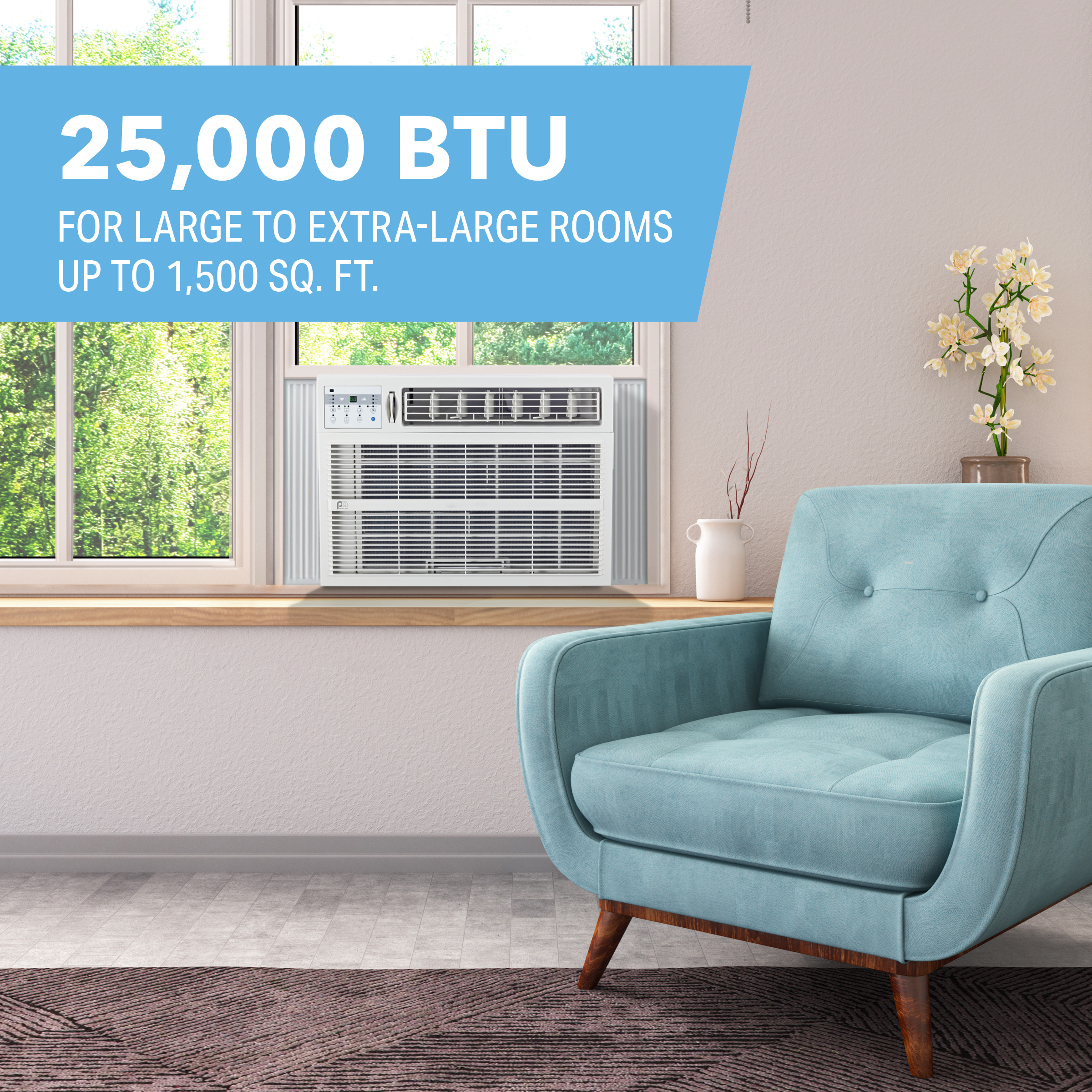 5PAC25000 Perfect Aire 25,000 BTU ENERGY STAR Window Room Air Conditioner, Sq. ft: 1,400-1,500 Coverage, With Remote Control